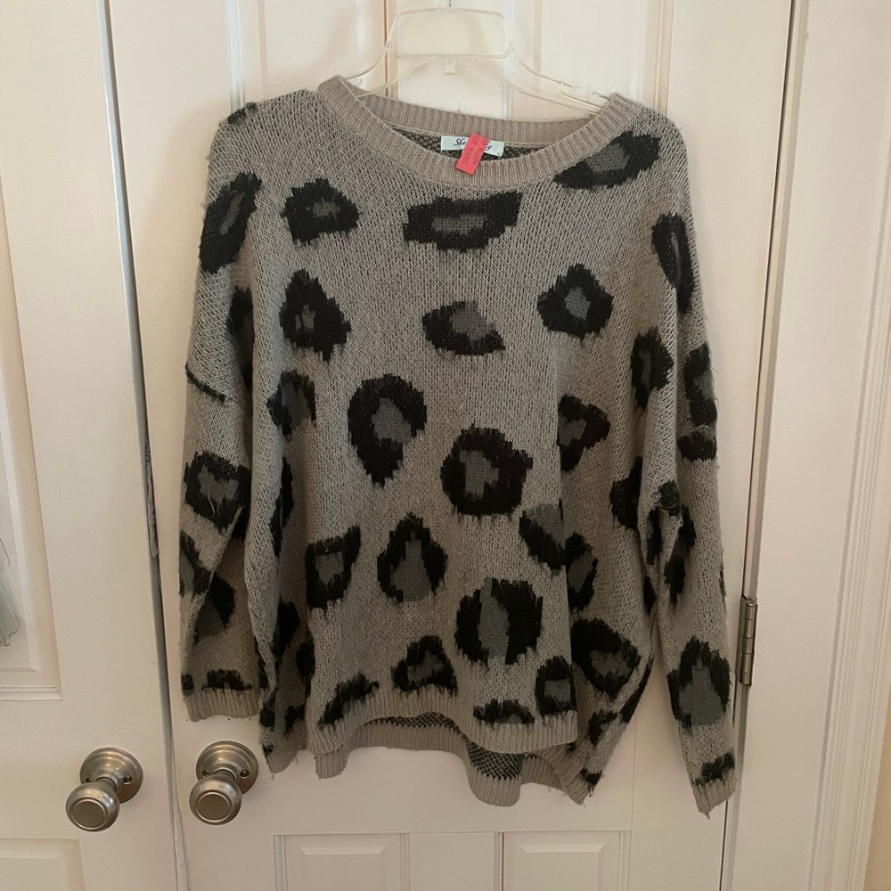 She + Sky Leopard Sweater